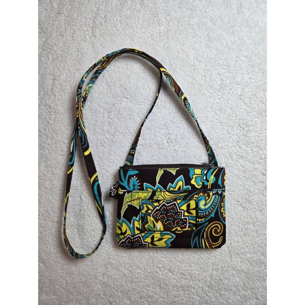 Paisley Crossbody Bag ID Case Blue Green Brown small